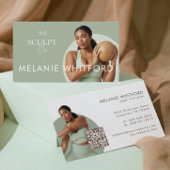 Modern Minimal Fitness Personal Trainer Photo QR 名刺