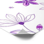 Modern Minimal Floral Abstract Line Art Poster ポスター (角)