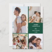 Modern Minimal Four Photo Collage Christmas シーズンカード (正面)
