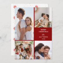 Modern Minimal Four Photo Collage Christmas