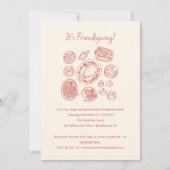 Modern Minimal Friendsgiving Dinner Thanksgiving 招待状 (正面)