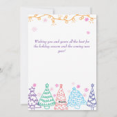 Modern Minimal Fun 3 Photo Doodle Christmas シーズンカード (裏面)