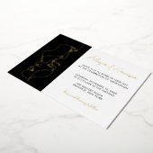 Modern Minimal Gold Black Line Art Wedding  箔招待状 (回転した状態)