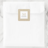Modern Minimal Gold Elegant Monogram スクエアシール (バッグ)