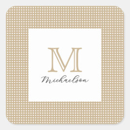 Modern Minimal Gold Elegant Monogram スクエアシール