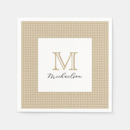 Modern Minimal Gold Elegant Monogram スタンダードカクテルナプキン