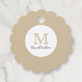 Modern Minimal Gold Elegant Monogram フェイバータグ