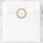 Modern Minimal Gold Elegant Monogram ラウンドシール (バッグ)