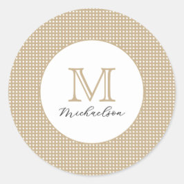 Modern Minimal Gold Elegant Monogram ラウンドシール