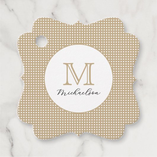 Modern Minimal Gold Monogram フェイバータグ (正面)