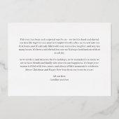 Modern Minimal Gold Script Christmas Wedding Photo 箔シーズンカード (裏面)