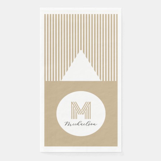 Modern Minimal Gold Stripes Monogram (正面)