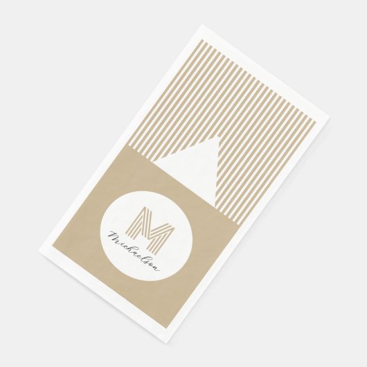 Modern Minimal Gold Stripes Monogram (コーナー)