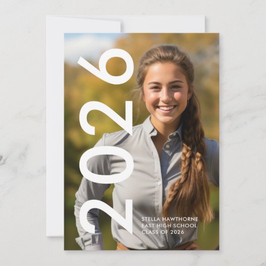 Modern Minimal Graduation 案内状 (正面)