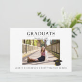 Modern Minimal Graduation Announcement with Photo  招待状 (スタンド正面)