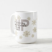 Modern Minimal Gray Custom Floral Wellness  コーヒーマグカップ (正面左)