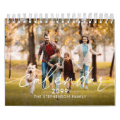 Modern Minimal Green 4 Photos Per Month カレンダー (カバー)