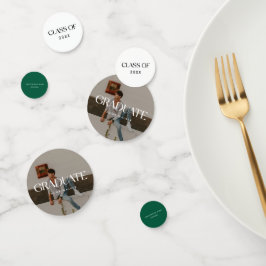 Modern Minimal Green Photo Graduation Party コンフェッティ