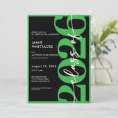 Modern Minimal Green Typography Graduation Party 招待状 (スタンド正面)