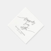 Modern Minimal Happily Ever After Wedding Script スタンダードカクテルナプキン (角)