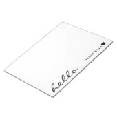 Modern Minimal Heart Clean White Design ノートパッド (アングル)