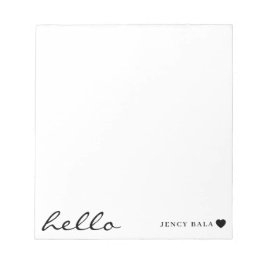 Modern Minimal Heart Clean White Design ノートパッド