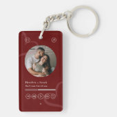 Modern Minimal Heart Music Player Photo Valentine キーホルダー (裏面)
