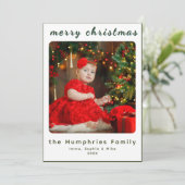 Modern Minimal Holiday Family Photo Card サンキューカード (スタンド正面)