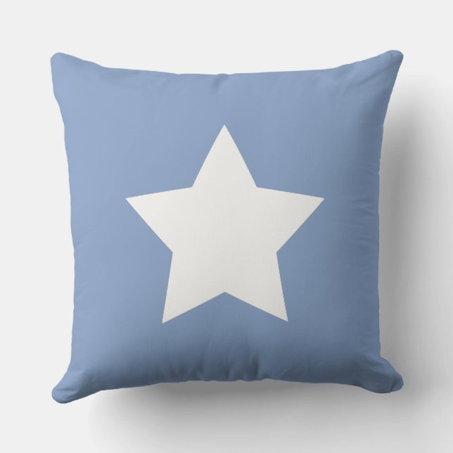 Modern minimal Initials Star Blue white アウトドアクッション (裏面)