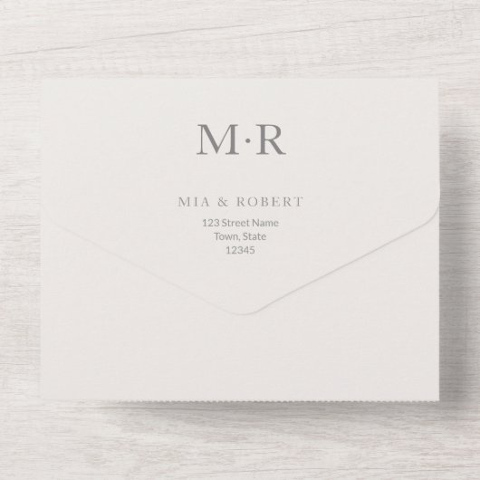 Modern Minimal Intimate Wedding オールインワン招待状 (裏面)