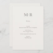Modern Minimal Intimate Wedding メニュー (正面/裏面)