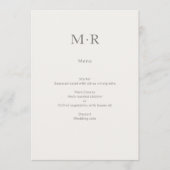 Modern Minimal Intimate Wedding メニュー (正面)