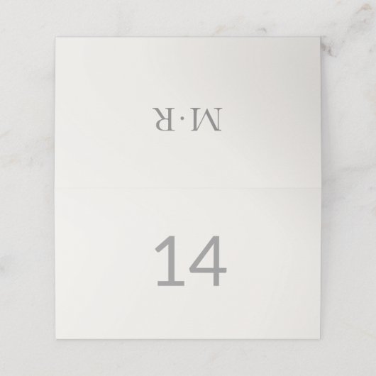 Modern Minimal Intimate Wedding Table Number プレイスカード (外部開封)