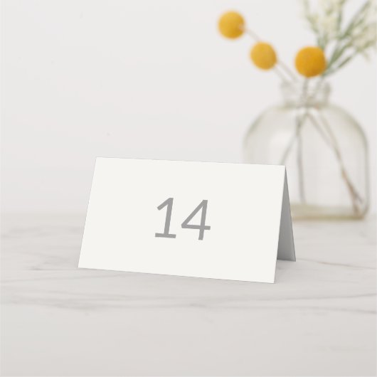 Modern Minimal Intimate Wedding Table Number プレイスカード (正面)