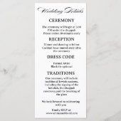 Modern Minimal Jewish Wedding Details Card プログラム (裏面)
