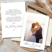 Modern Minimal Just Married Photo Announcement 招待状