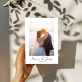 Modern Minimal Just Married Photo Announcement 招待状