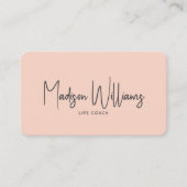 Modern Minimal Life Coach QR Code | Dusty Pink  名刺 (正面)