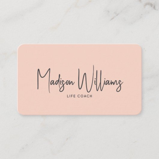 Modern Minimal Life Coach QR Code | Dusty Pink 名刺 (正面)