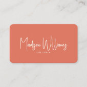 Modern Minimal Life Coach QR Code | Terracotta 名刺 (正面)