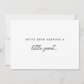Modern Minimal "Little Secret" Baby Pregnancy 案内状 (正面)