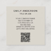 Modern Minimal Logo QR スクエア名刺 (裏面)
