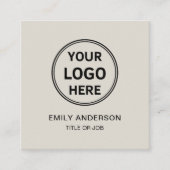 Modern Minimal Logo QR Social Media スクエア名刺 (正面)