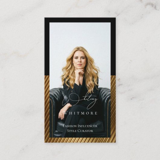 Modern Minimal Luxury Social Influencer QR Code 名刺 (正面)