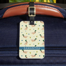 Modern Minimal Mallard Duck Pattern ラゲッジタグ