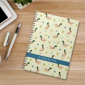 Modern Minimal Mallard Duck Pattern Notebook ノートブック