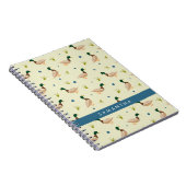 Modern Minimal Mallard Duck Pattern Notebook ノートブック (右側)