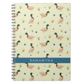 Modern Minimal Mallard Duck Pattern Notebook ノートブック (正面)