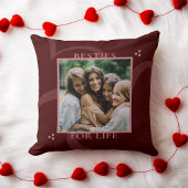 Modern Minimal Maroon Chic Typography Galentine's クッション