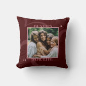 Modern Minimal Maroon Chic Typography Galentine's クッション (正面)